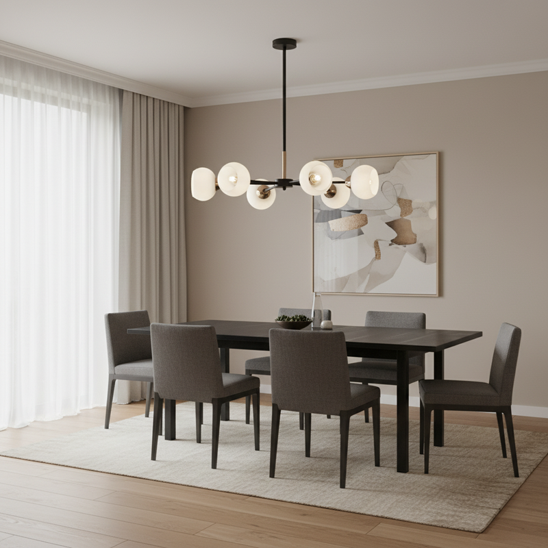CHANDELIER-CH509/8 BK/GD