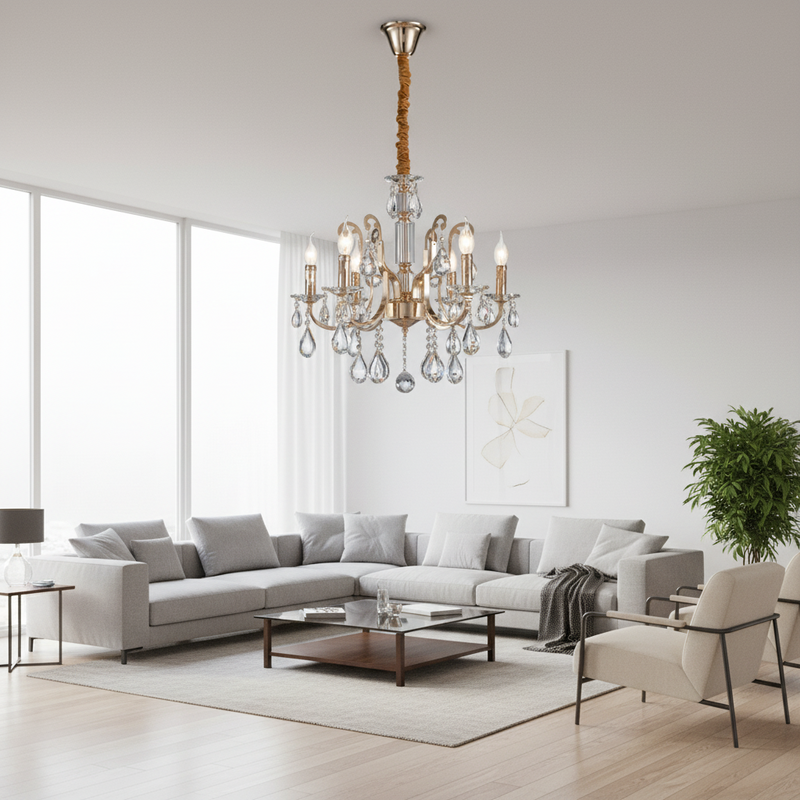 CHANDELIER LIGHT-CH511/6 CRYSTAL