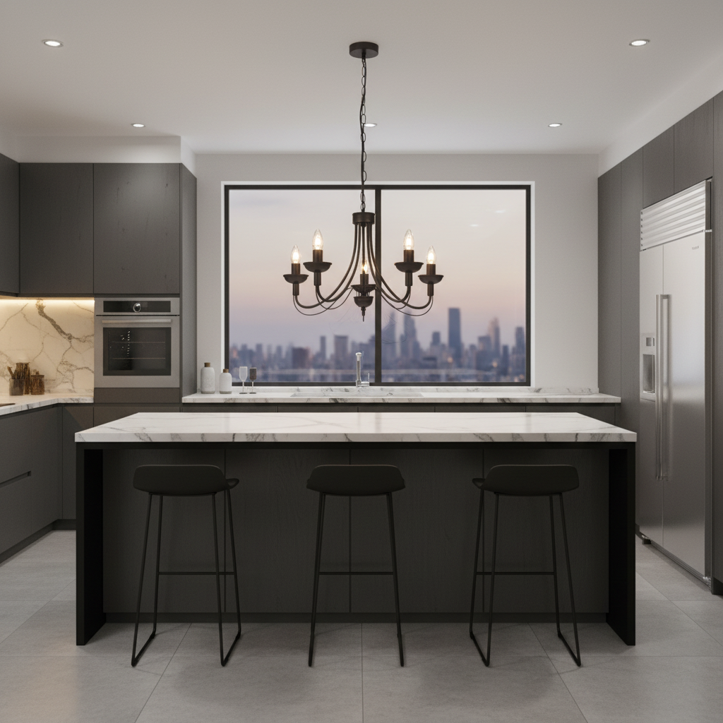 CHANDELIER-CH523/5 BLACK