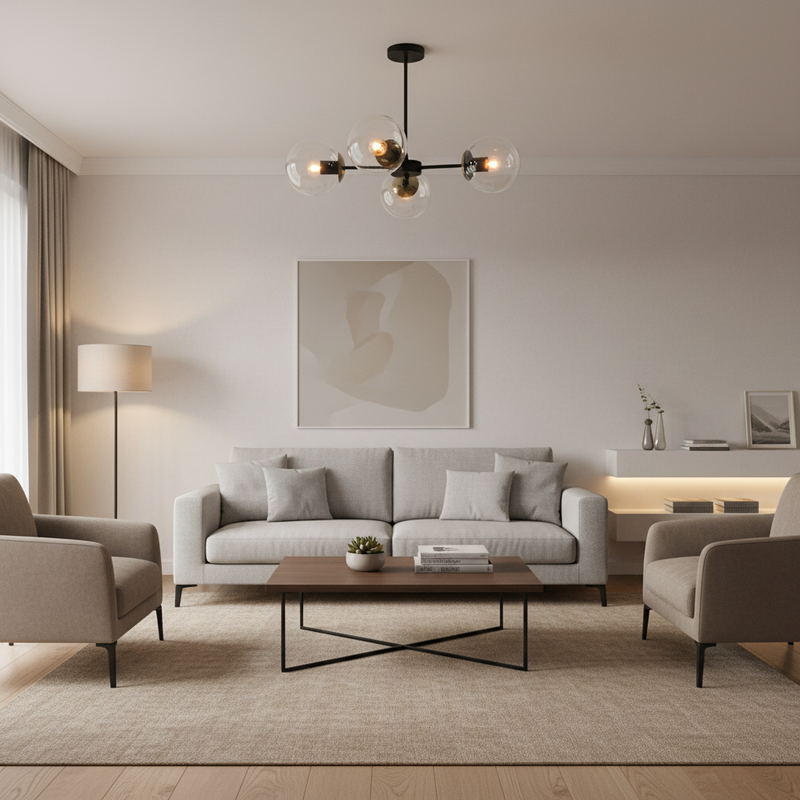 PENDENT LIGHT-CH537/3 BK/AB