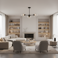 PENDENT LIGHT-CH537/3 BK/AB