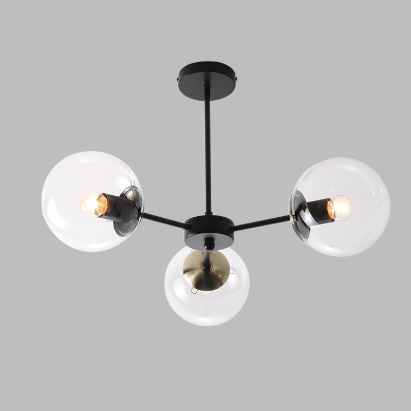 PENDENT LIGHT-CH537/3 BK/AB