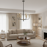 CHANDELIER LIGHT-CH714/5 GD/BK