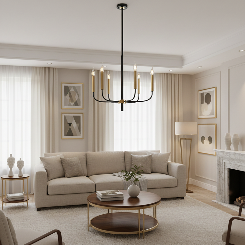CHANDELIER LIGHT-CH714/5 GD/BK