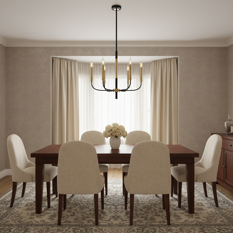 CHANDELIER LIGHT-CH714/5 GD/BK