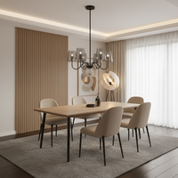 CHANDELIER-CH899/5 MATT BLACK