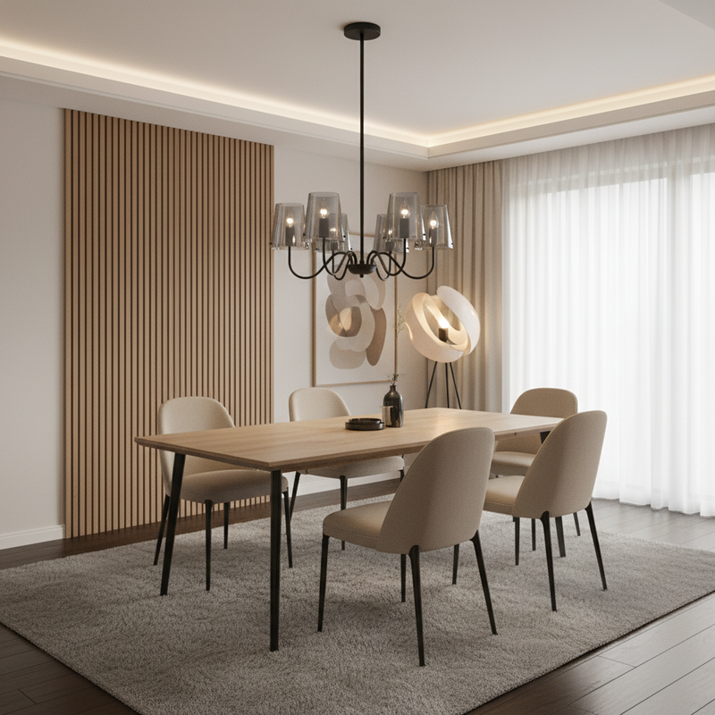 CHANDELIER-CH899/5 MATT BLACK