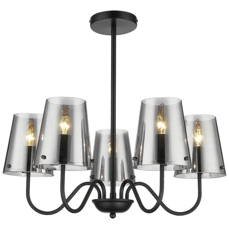 CHANDELIER-CH899/5 MATT BLACK