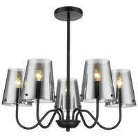 CHANDELIER-CH899/5 MATT BLACK