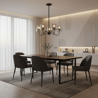 CHANDELIER-CH899/5 MATT BLACK