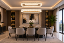 CHANDELIER LED LIGHT-DRSA3004 TRICOLOR-RETRACTABLE LIGHT-Mr Smart Lighting Company-Elegant Dining Setting.