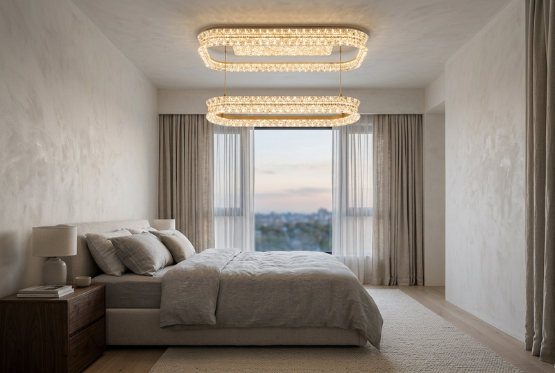 CHANDELIER LED LIGHT-DRSA3004 TRICOLOR-RETRACTABLE LIGHT-Mr Smart Lighting Company-Bedroom