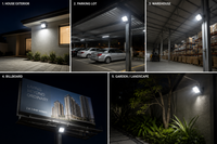 FS300 LED 20w Floodlight Black with Day Night Sensor-IP65-4000K.