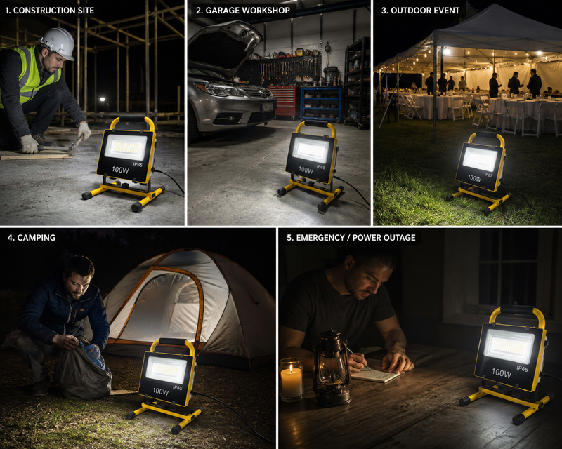 100W Rechargeable work flood light-IP65-(6000-6500K)