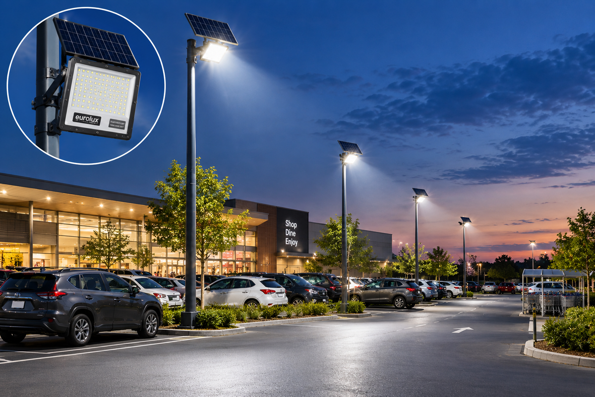 Eurolux Led Flood Light With Solar Panel-FS323-IP67-3000-6500K-(3 Years Warranty).