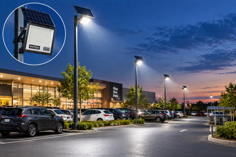 Eurolux Led Flood Light With Solar Panel-FS323-IP67-3000-6500K-(3 Years Warranty).