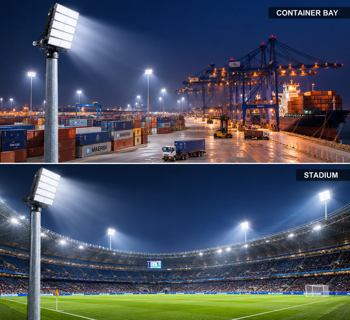500W Industrial heavy duty LED Modular flood light-IP66-6500K.
