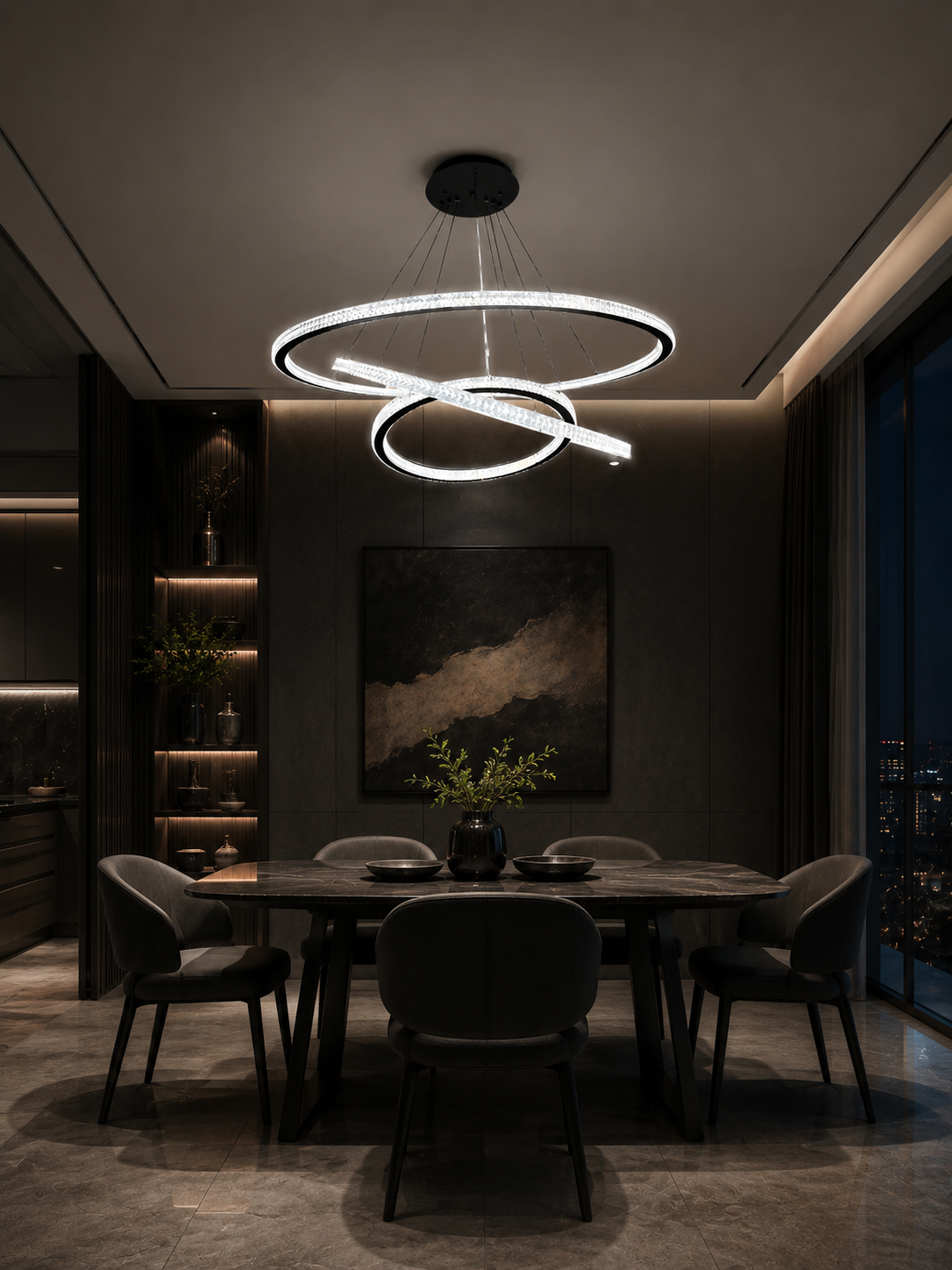 3 Rings crystal chandelier pendant light - 20215-4 6.8.