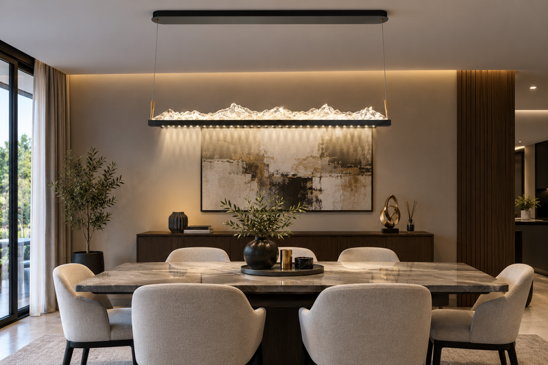 DRSA3002-LED ELECTRIC LIFTING ICE BAR-220V PENDANT LIGHT-1200MM-180W TRICOLOR-Modern Dining Room