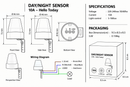Day/night Sensor 10A-Product dimensions-Mr Smart Lighting Company