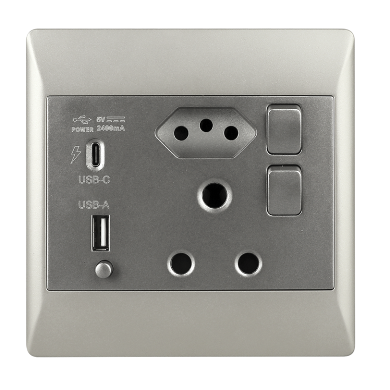 Type-c, USB, Euro and SA plug - EPL365 DUO