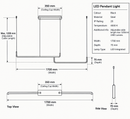 Eurolux Aro Pendant Black LED 40w 4000K-P1371-Product dimensions-Mr Smart Lighting Company.