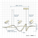 Eurolux Drift Pendant Gold LED 32w 3000K-P1364-Product dimensions-Mr Smart Lighting Company