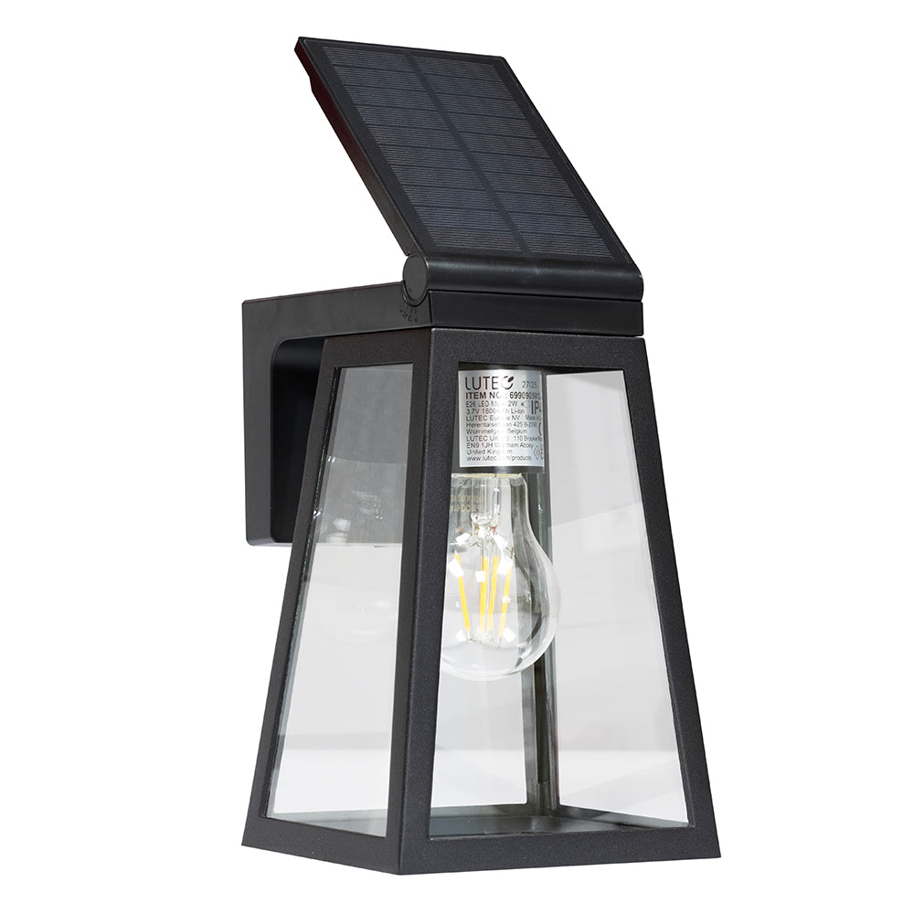 Eurolux Fia Solar Wall Light Matt Black LED 2w 2700K 200lm-O654-Mr Smart Lighting Company.