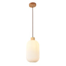 Eurolux Nesta2 Pendant White Wood/Glass E27 1x40wP1361-Mr Smart Lighting Company