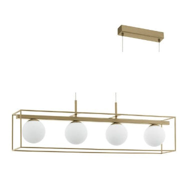 Eurolux P1058 Vallaspra Pendant 4L 40w E14 Champagne/White Champagne/White-Mr Smart Lighting Company.