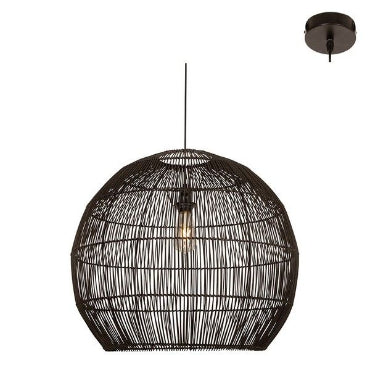 Eurolux P1282B, P1282W Erna 600 Pendant Woven Rattan E27 1x60w (Multiple Colors/Finishes)-Mr Smart Lighting Company.