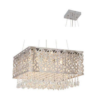 Eurolux P373 Square Chrome Inside Out Crystal Pendant - Including 16 X 10W G4 12V Chrome-Mr Smart Lighting Company.