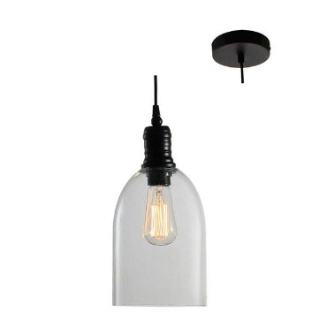 Eurolux P488 Pendant Clear Glass (160mm) Black/Clear-Mr Smart Lighting Company.