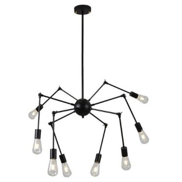 Eurolux P579 Pendant 8Lt Black E27 Black-Mr Smart Lighting Company.