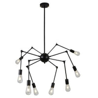 Eurolux P579 Pendant 8Lt Black E27 Black-Mr Smart Lighting Company.