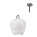 Eurolux P905W Oslo Pendant 180mm White Glass Chrome-Mr Smart Lighting Company.