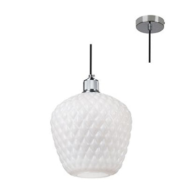 Eurolux P905W Oslo Pendant 180mm White Glass Chrome-Mr Smart Lighting Company.