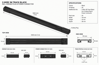 Eurolux PR788 3-Wire 1M Track Black Incl. Ending Plug & Power Connector Black-Product dimensions-Mr Smart Lighting Company