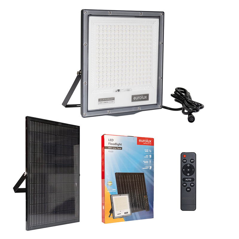 Eurolux Led Flood Light With Solar Panel -FS323