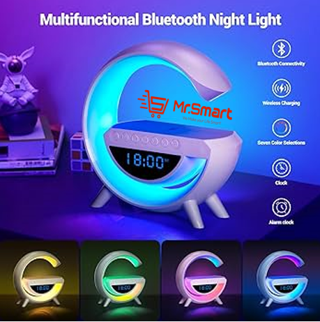 BT-3401 G-Shape Multifunction Light With Alarm Clock, Wireless Charger & BT Speaker. - Mr.Smart SA's Best Online Shopping Store