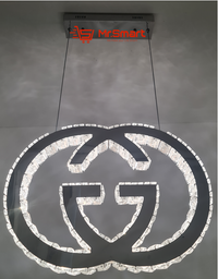 GUCCI Logo Luxury Crystal Hanging LED Pendant Light with Remote control. - Mr.Smart SA's Best Online Shopping Store