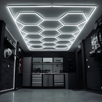 4M x 2.5M Hexagon Grid LED Garage Ceiling Light.