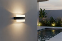 230v 2 x 6W LED Up & Down Oval Aluminium Wall Light-56/2-IP54-3000K.