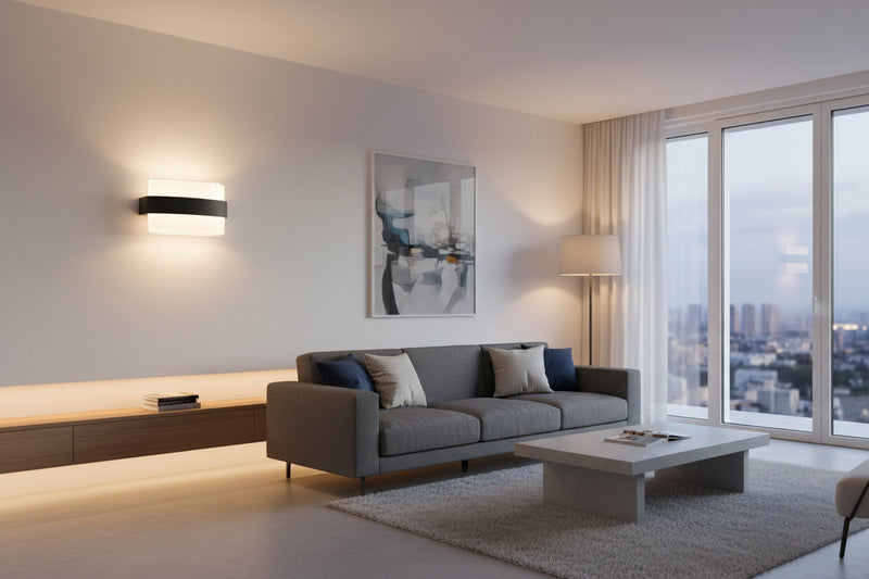 230v 2 x 6W LED Up & Down Oval Aluminium Wall Light-56/2-IP54-3000K.