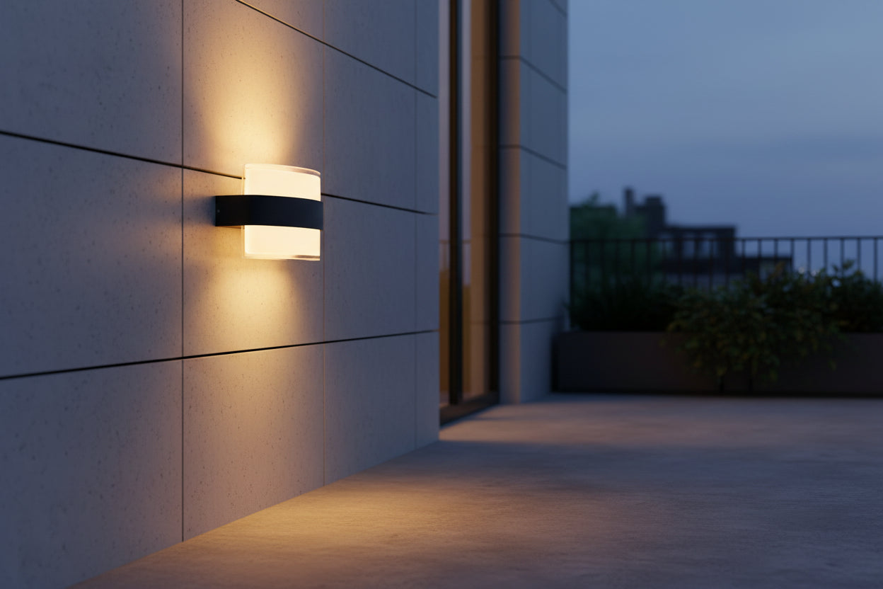 230v 2 x 6W LED Up & Down Oval Aluminium Wall Light-56/2-IP54-3000K.