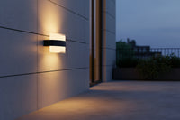 230v 2 x 6W LED Up & Down Oval Aluminium Wall Light-56/2-IP54-3000K.