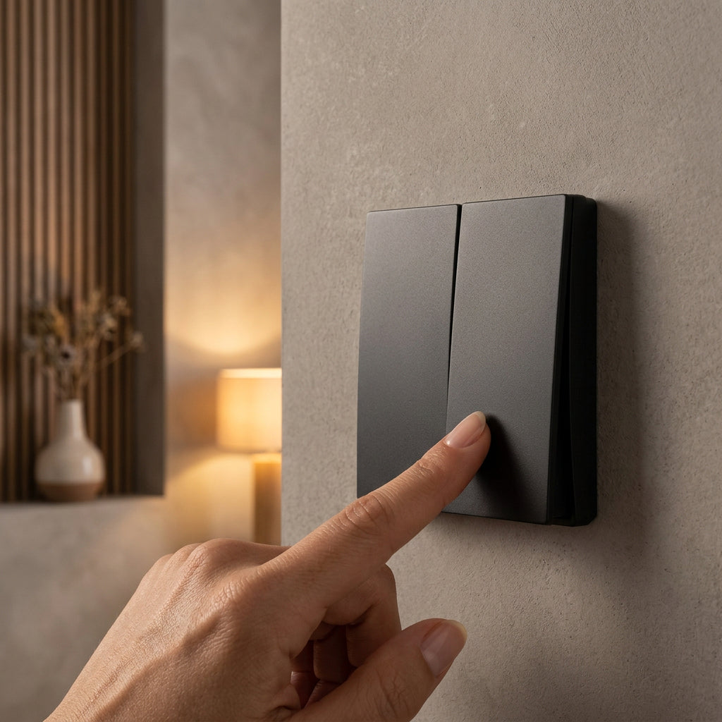 K.Light Two Lever Kinetic Frameless Switch SLL2BL IP42.