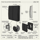 K.Light Two Lever Kinetic Frameless Switch SLL2BL IP42-Product dimensions-Mr Smart Lighting Company.