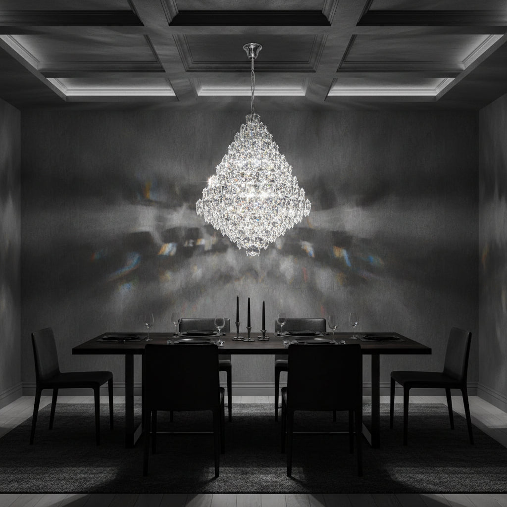 K-Light KLCH-6003/26 230V 40W E14 Medium Diamond Crystal Chandelier.