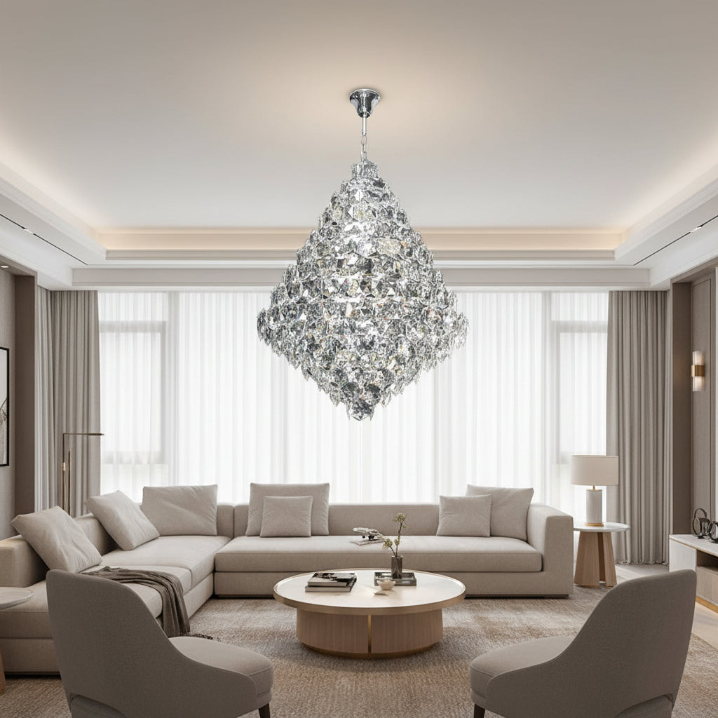 K-Light KLCH-6003/26 230V 40W E14 Medium Diamond Crystal Chandelier.